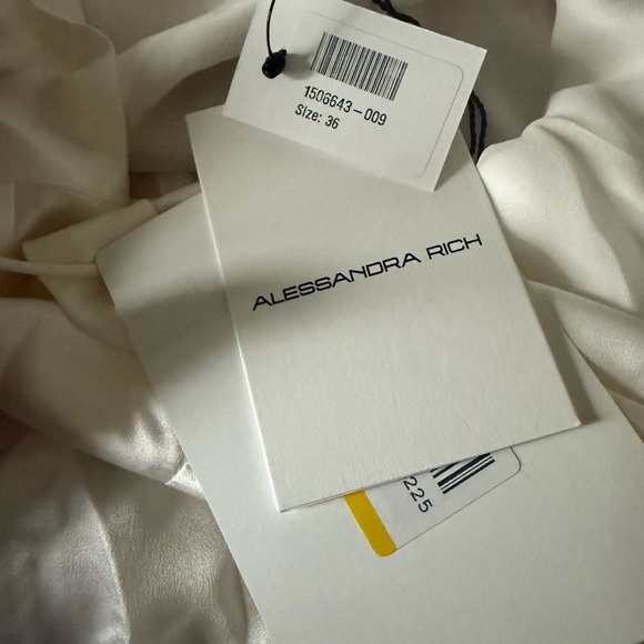 ALESSANDRA RICH Asymmetric feather-trimmed silk-satin gown 36 - Picture 13 of 14